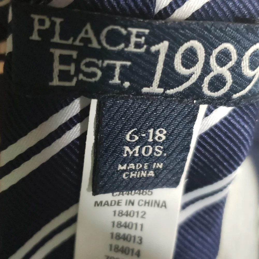 The Children's Place Uniform Striped Tie. Blue/Wht